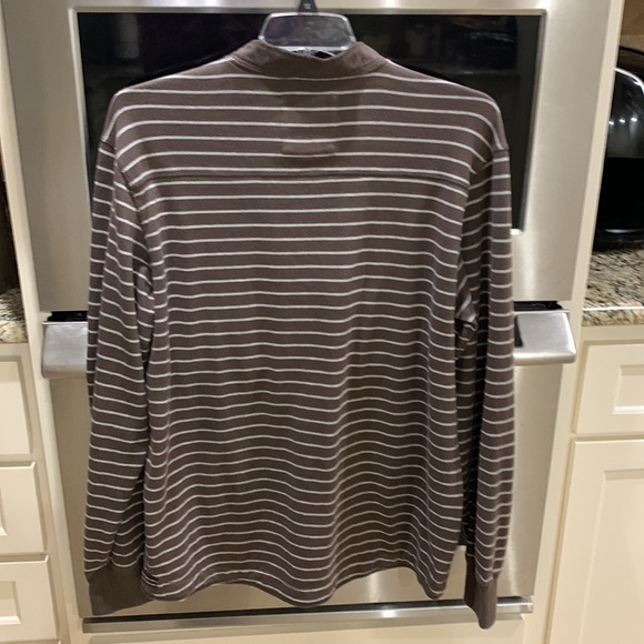 Eddie Bauer sport shop soft 100% cotton size tall large brown with white stripes - Picture 8 of 16